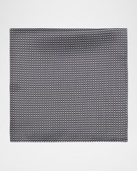 Men's Micro-Geometric Silk Pocket Square