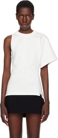 Courrèges White Scuba One-Sleeve T-shirt