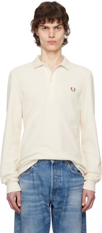 Fred Perry Polo à manches longues beige en piqué
