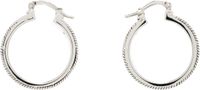 Jil Sander Silver Textured 3 Hoop Earrings