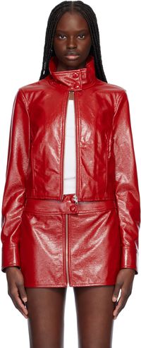 Stand Studio Red Yaz Faux-Leather jacket
