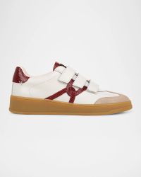 Reagan Mixed Leather Triple-Grip Sneakers