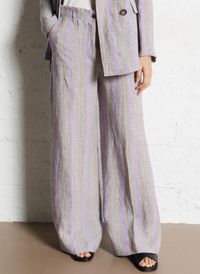 Diega - Pantalon palazzo en lin - Taille L - Bleu