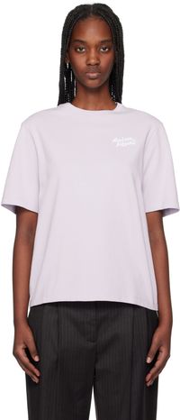 Maison Kitsuné Purple 'Maison Kitsuné' Handwriting Comfort T-shirt