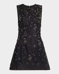 Evelina Crystal-Embellished Lace Mini Dress