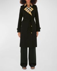 Sandridge Check Belted Double-Breasted Trench Coat