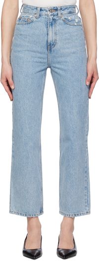 RECTO Blue Damaged Detail Jeans