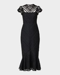 Lea Floral Lace Mermaid Midi Dress