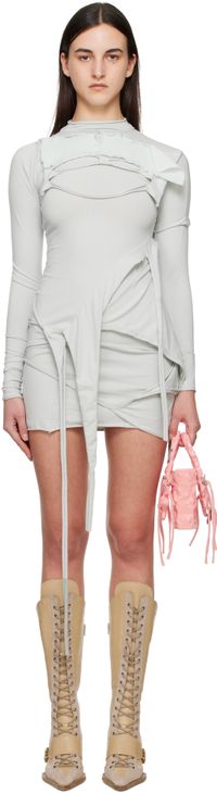 Ottolinger Gray Deconstructed Longsleeve Minidress