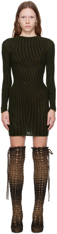 Isa Boulder SSENSE Exclusive Green & Black Minidress