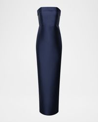 Gaia Strapless Mikado Column Gown