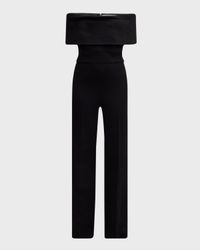 Off-the-Shoulder Crepe Jumpsuit