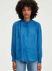 Pablo - Blouse col montant à volant - Taille 3 - Bleu