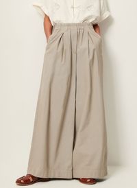 Sessun - Pantalon large taille haute en coton bio - Taille 34 - Bleu