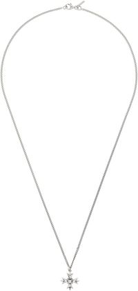 Emanuele Bicocchi Silver Crest Crystal Necklace