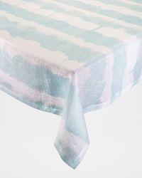 Watercolor Stripe Tablecloth, 54" x 126"