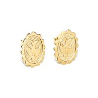 Monsieur Simone - Boucles d'oreilles puces colombes doré à l'or fin - Taille Unique - Doré