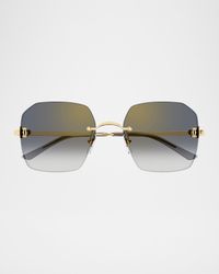 Classic Décor C Geometric Metal Sunglasses
