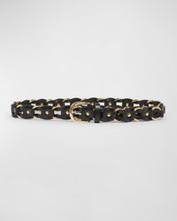 Bali Goldtone Chained Leather Belt