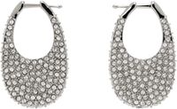 Coperni Silver Crystal-Embellished Medium Swipe Earrings