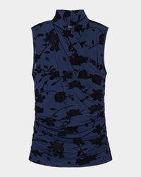 Lauris Sleeveless Velvet Floral Top