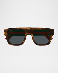 Men's GG1868SM Acetate Rectangle Sunglasses