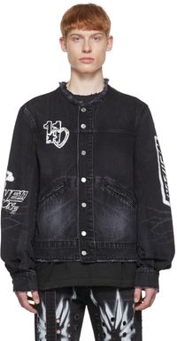 We11done Black Faded Denim Jacket