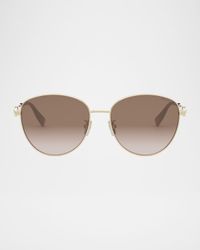 Round Metal & Nylon Sunglasses