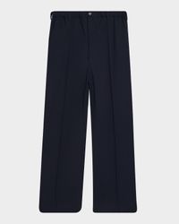 Men's Wool High-Waist Drawstring Flare Pants
