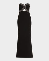 Nyx Strapless Diamante-Trim Column Gown