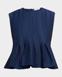 Fayetta Embossed Peplum Tank Top