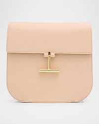 Tara Medium Crossbody in Grained Leather with Leather Strap