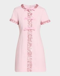 Maelle Embellished Short-Sleeve Mini Dress