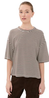 SPRWMN Oversized Boxy T-Shirt Americano Stripes XS
