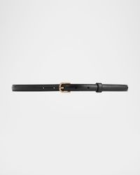 Buckle Leather Skinny Belt