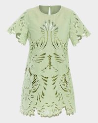 Lupe Cutout Embroidered Mini Dress