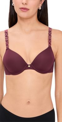 Natori Pure Luxe Custom Coverage Contour Underwire Bra Royal Fig/Red Stone 34DDD