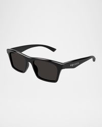 Men's AM0472SM Acetate Rectangle Sunglasses