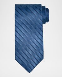 Men's Houndstooth Diagonal Stripe Silk Tie