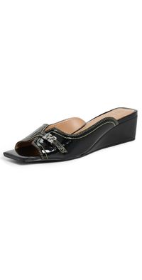 GANNI Butterfly Wedge Mule Sandals Black 36