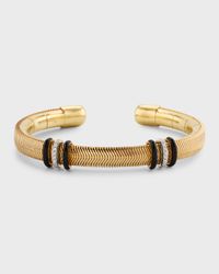 18K Feelings Bangle Bracelet with Diamonds and Enamel