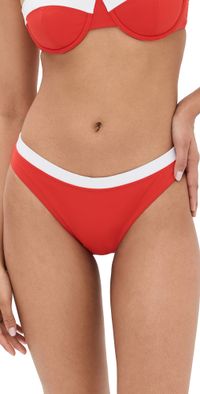 STAUD Gemma Bikini Bottoms Red/White XS