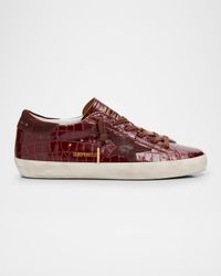 Super-Star Croco Embossed Leather Low-Top Sneakers