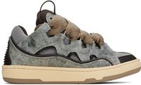 Lanvin Baskets Curb bleues en denim exclusives à SSENSE