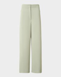 Wool Tricotine Wide-Leg Crop Pants