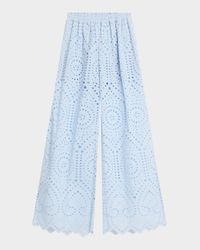 Connie Wide-Leg Eyelet Pants