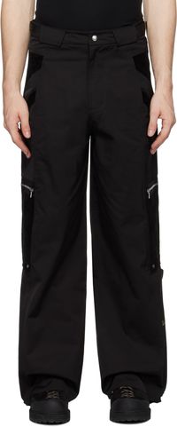 CMMAWEAR Black Snapped Hem Cargo Pants
