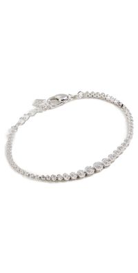 By Adina Eden Cubic Zirconia Bezel Graduated Tennis Bracelet Silver One Size