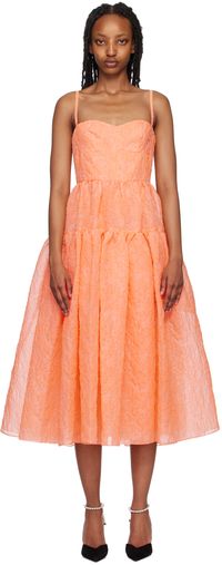 Erdem Orange Abelia Midi Dress