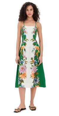 FARM Rio Sweet Bloom Dreamscape Off-White Midi Dress Sweet Bloom Dreamscape Off-White XL